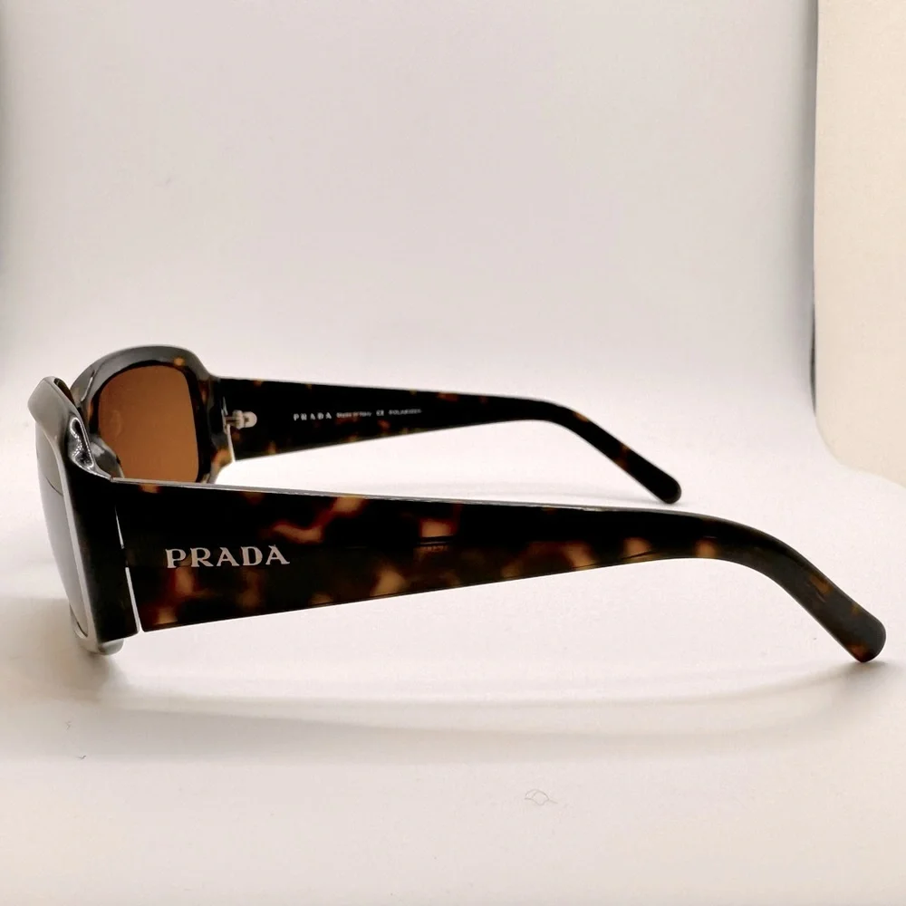 Prada Havana Brown Tortoise Shell Polarized Sunglasses with gold lenses - EUC - Picture 4 of 10